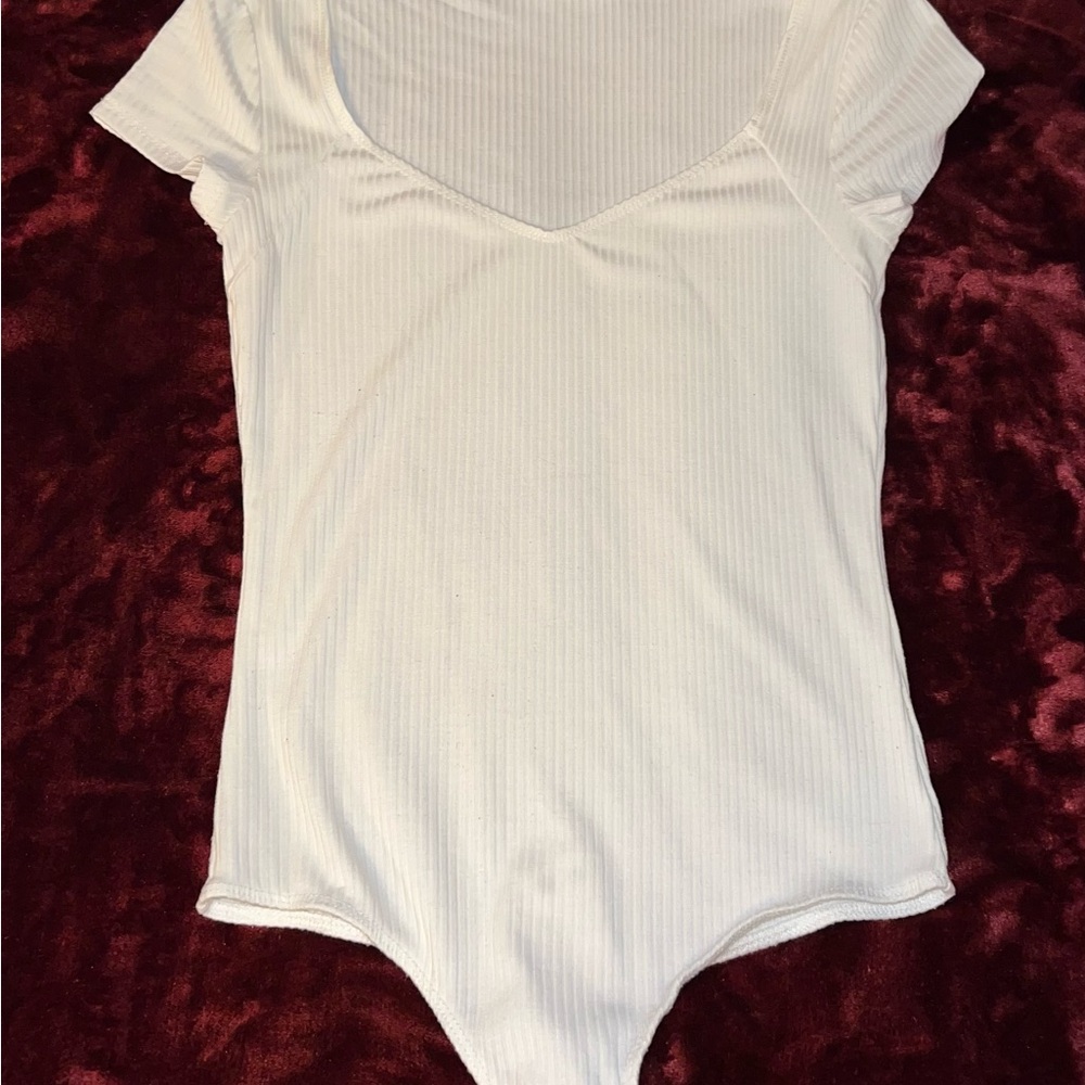 Elodie White Ribbed Bodysuit